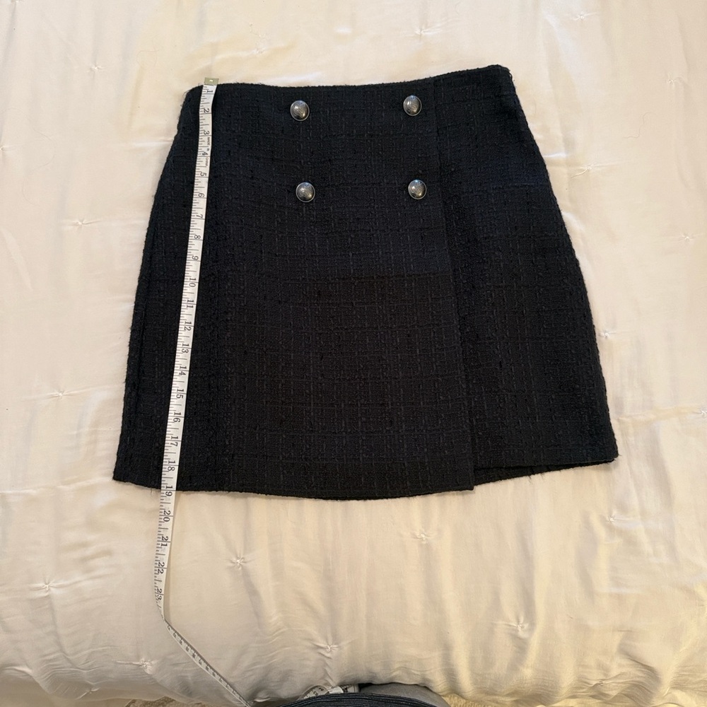 LOFT Black Buttoned Mini Skirt